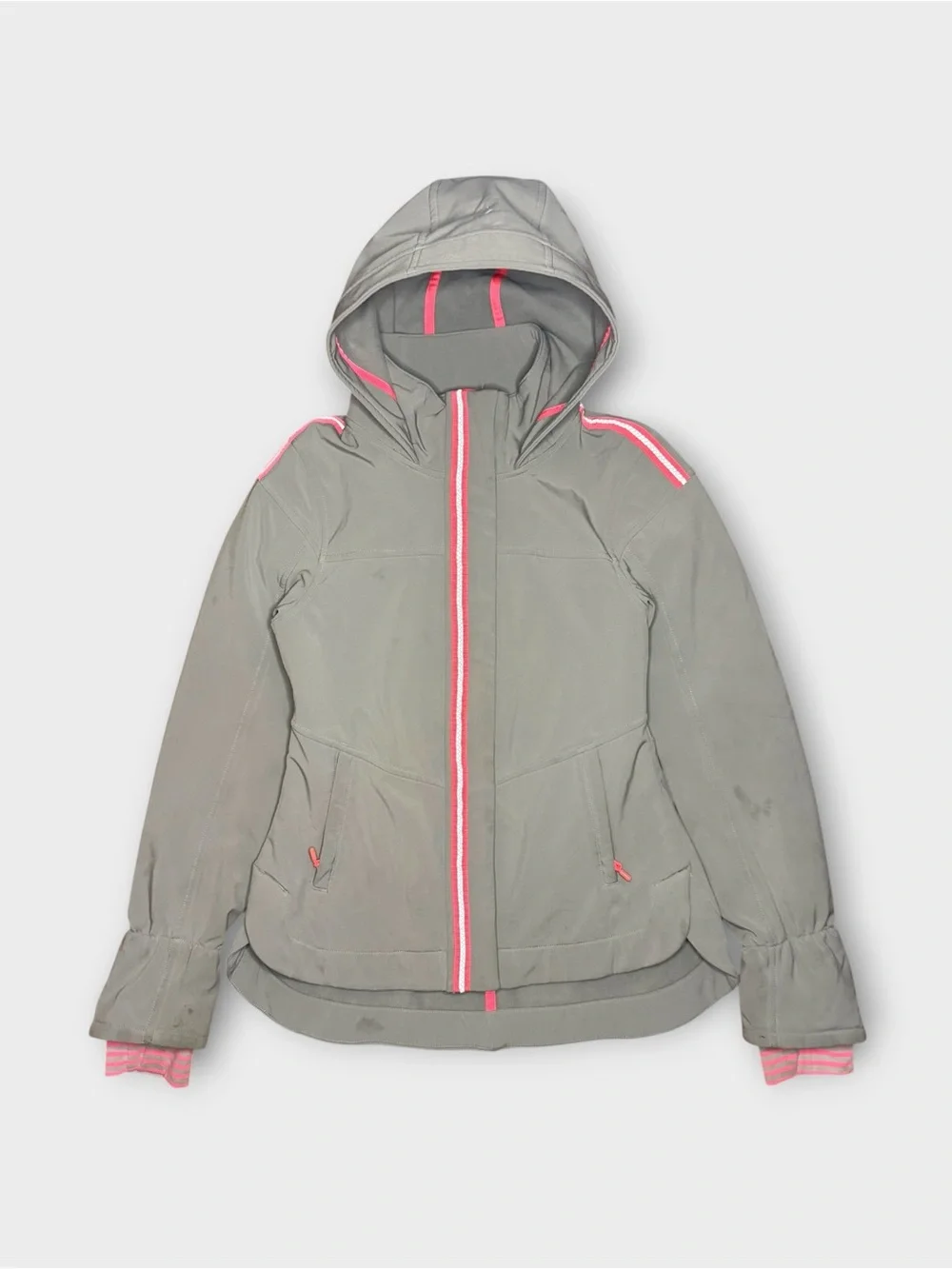Ivivva By Lululemon Pink Trim Gray Hoody Jacket